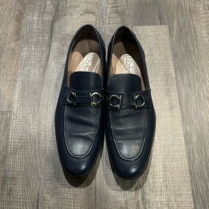 Size 10 blue Salvatore Ferragamo loafers